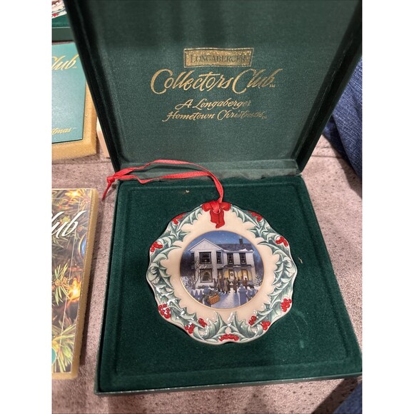 Longaberger Club Christmas China Ornaments THREE Set 1996, 1997, 1999  +Case - Picture 4 of 14